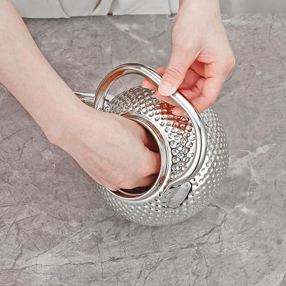 SANQIAHOME 2000ml teapot with Infuser stainless steel Water Boilers lifting handle Tea Maker Water Kettle for Induction/Gas silver