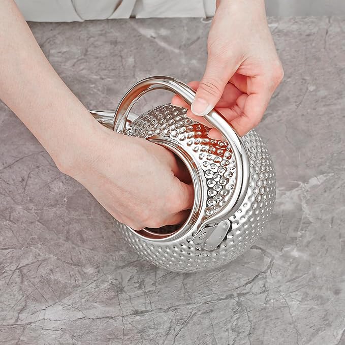 SANQIAHOME 2000ml teapot with Infuser stainless steel Water Boilers lifting handle Tea Maker Water Kettle for Induction/Gas silver