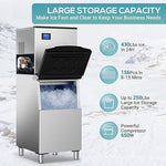 Load image into Gallery viewer, Commercial Ice Maker Machine 430Lbs/24H, Industrial Ice Machine 350 Lbs Storage Bin, 156PCS Clear Ice Cubes in 11 Mins, Freestanding Stainless Steel Ice Maker for Restaurants/Bar/Large Families
