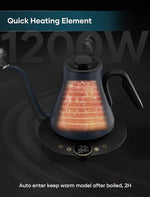 Load image into Gallery viewer, Electric Kettles, INTASTING Gooseneck Electric Kettle, ±1℉ Temperature Control, Stainless Steel Inner, Quick Heating, for Pour Over Coffee, Brew Tea, Boil Hot Water, 0.9L (Navy Blue)