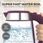 Load image into Gallery viewer, Zulay Kitchen Fast Boiling Electric Water Kettle - 1.7L, 1500W, Auto Shut-Off for Overboil &amp; Boil Dry Protection, Cool-Touch Handle, 360° Base - Rapid Teapot Boiler For Coffee &amp; Tea - Purple