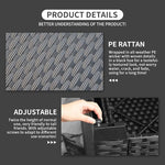 Load image into Gallery viewer, Rattaner Patio Furniture Wicker Coffee Table Outdoor Garden Square Side Table with Tempered Glass Top Black