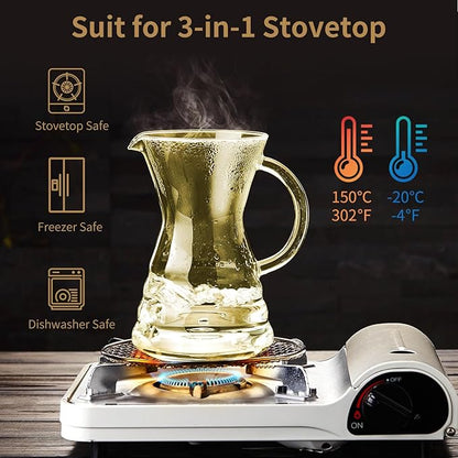 Unbreakable - Pour Over Coffee Maker with Permanent Stainless Filter 27 fl oz, Thickened Heat-Resistant Borosilicate Glass Dripper Coffee Brewer, Stovetop Safe