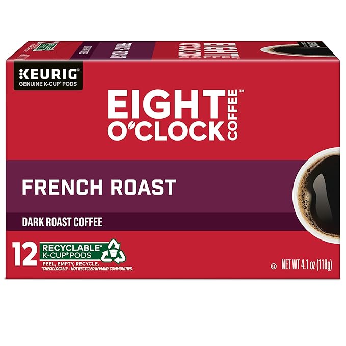 Eight O'Clock Coffee French Roast, Single-Serve Coffee K-Cup Pods, Dark Roast, 72 Count