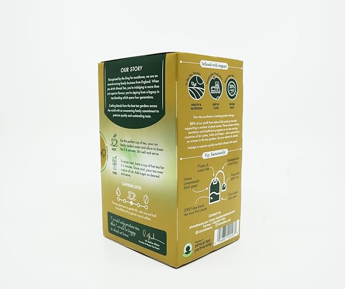 Ahmad Tea Black Tea, Cardamom Teabags, 20 ct (Pack of 1) - Caffeinated & Sugar-Free