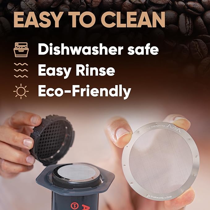 ALTURA The MESH Stainless Steel Filter for AeroPress Coffee Makers – Reusable Metal Filter Replacement for Rich Flavor, Travel, and Eco-Friendly Brewing