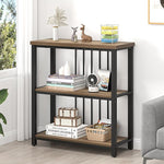 Load image into Gallery viewer, FOLUBAN Small Bookshelf and Bookcase, 3 Tier Open Book Shelf, Modern Metal and Wood Shelving Unit for Living Room Bedroom, Oak