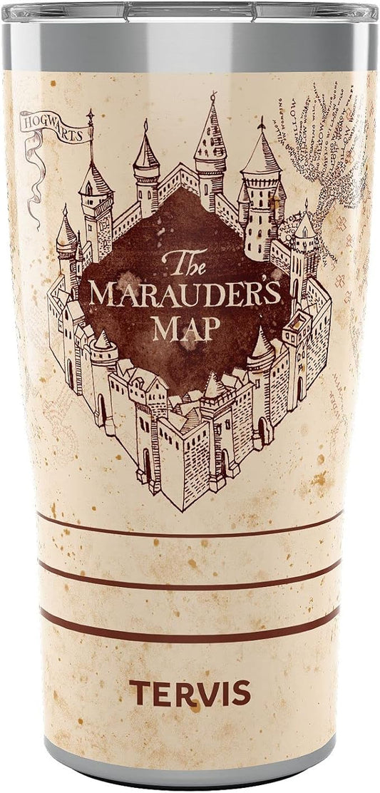 Tervis Traveler Harry Potter The Marauder's Map Triple Insulated Insulated Tumbler Travel Cup Keeps Drinks Cold & Hot, 20oz, Stainless Steel