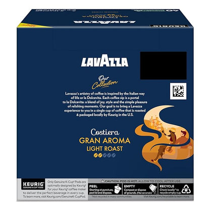 Lavazza Costiera Gran Aroma, Single Serve Keurig K-Cup Pods, Light Roast Coffee, 40-Count Box
