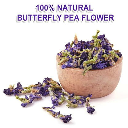 TEARELAE - Butterfly Pea Flower Tea - 50 Count Butterfly Pea Flower Tea Bags - Natural Coloring for Food, Baking, Iced Tea - Caffeine-Free, Non-GMO