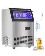 Load image into Gallery viewer, Commercial Spray Drench Ice Maker Machine 130 Lbs/Day, Undercounter Ice Makers 100Lbs Storage Bin and 45 Ice Trays, Under Counter ice Maker for Home, Bar, Party