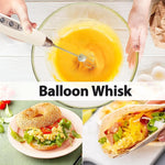 Load image into Gallery viewer, Milk Frother Rechargeable Handheld for Coffee-Drink Mixer 3 Speed Adjustable, Frother Wand with 3 Stainless Whisks, Electric Foam Maker, Electric Whisk for Latte Cappuccino Matcha Egg