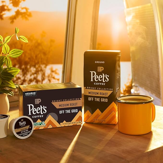 Peet's Coffee, Medium Roast Keurig K-Cup Pods - Off The Grid, 60 Count (6 Boxes of 10 K-Cup Pods)