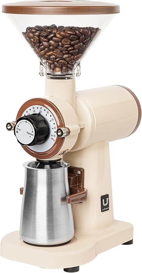 Urbanic 070s Electric Coffee Grinder (110~220v) / flat Titanium burr 60mm / 20 steps can be set (Beige) / (Made in Korea)