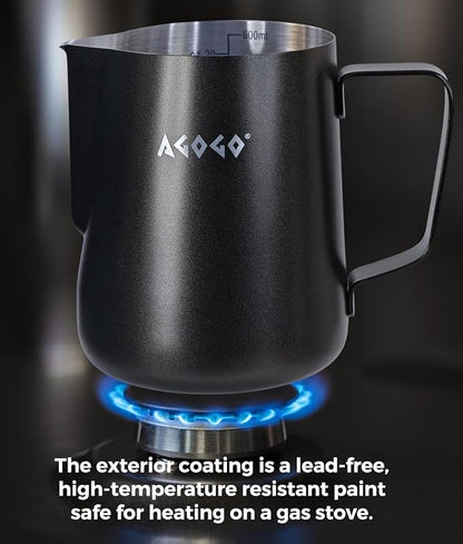 AGOGO Compact Portable Pour Over Coffee Maker Set - Easy Cleaning 304 Stainless Steel Dripper Set for Camping & 50 Filters Paper & Cleaning Rag (Black, 600ml)