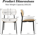 Load image into Gallery viewer, Modern PU Leather Dining Room Chairs Set of 2, Upholstered Kitchen Chairs with Curved Wood Backrest and Metal Legs Adjustable Feet for Kitchen Dining Room(White)