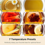 Load image into Gallery viewer, CUCKOO Electric Tea Kettle with Infuser, Glass Electric Kettle with Multi-Temperature Control, Easy to Read LED Lights, 1.7 Liter Capacity Tea Maker Pot (CK-G170BS)