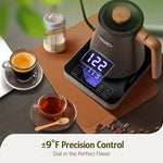 Load image into Gallery viewer, Hazel Quinn Gooseneck Electric Kettle - 0.8L / 27oz, Precise Temperature Control, 4-Hour Keep Warm, 1000W Fast Boil, 304 Stainless Steel Interior, Ideal for Coffee &amp; Tea - Black