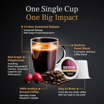 Load image into Gallery viewer, VINIA Blood Flow Energy Coffee DECAF - Medium Roast Superfood Coffee Pods, Swiss Water Process Powered by Red Grape Piceid Resveratrol. K Cup Compatible Coffee Pods, Caffeine Free, 60 Ct