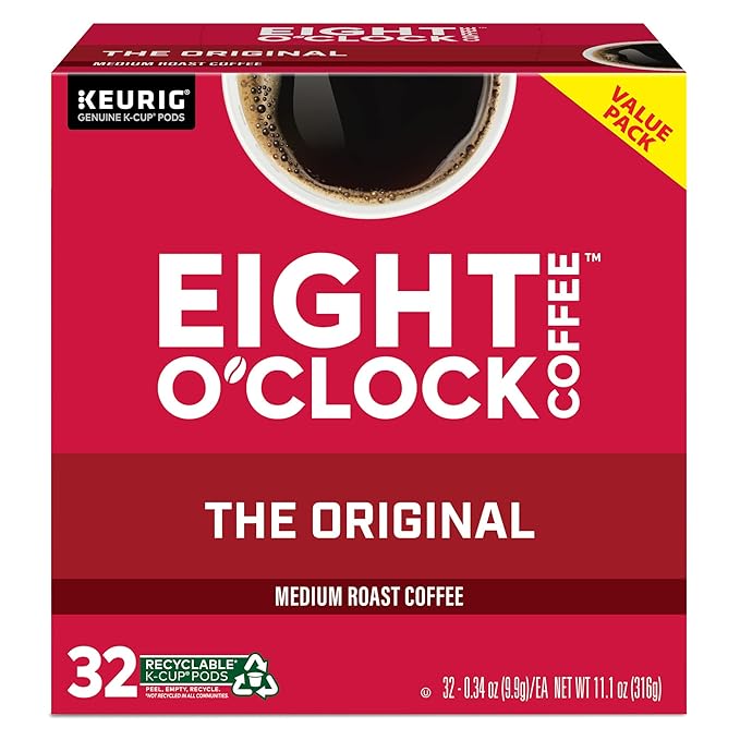 Eight O'Clock Coffee The Original, Keurig Single Serve K-Cup Pods, Medium Roast, 32 Count (Pack of 3)