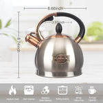 Load image into Gallery viewer, 3Quart Whistling Tea Kettle Classic Teapot Stainless Steel Teakettle with Cool Grip for Stovetop