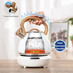 Load image into Gallery viewer, Tea Kettle, Toptier Teapot Whistling Kettle with Wood Pattern Handle Loud Whistle, Food Grade Stainless Steel Tea Pot for Stovetops Induction Diamond Design Water Kettle, 2.7-Quart White