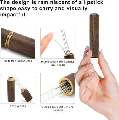 53mm Espresso Coffee Tamper for Espresso Machine: Calibrated Spring Loaded & Stainless Steel Ripple Base - Carbon Fiber Handle with Constant 30lb Fits All 54mm Portafilters | Bundle Including WDT Tool