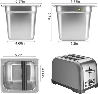 TECHSHARE Stainless Steel Knock Box, Square Espresso Knock Box, Large Capacity Coffee Knock Box, Easy to Clean Espresso Accessories for Home, Kitchen, Cafe, and More
