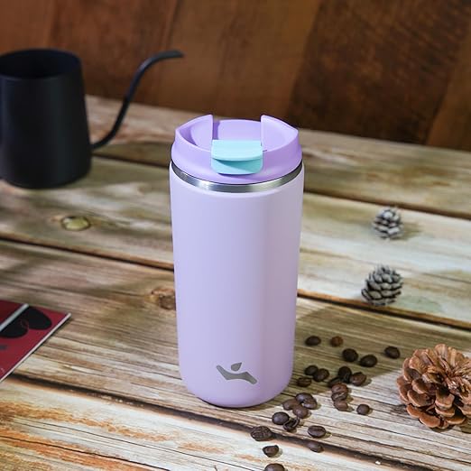 Tumbler with Lid, 16 oz Travel Coffee Mug Double Wall Vacuum Stainless Steel Thermal Metal Cup Insulated Water Bottle,Lavender