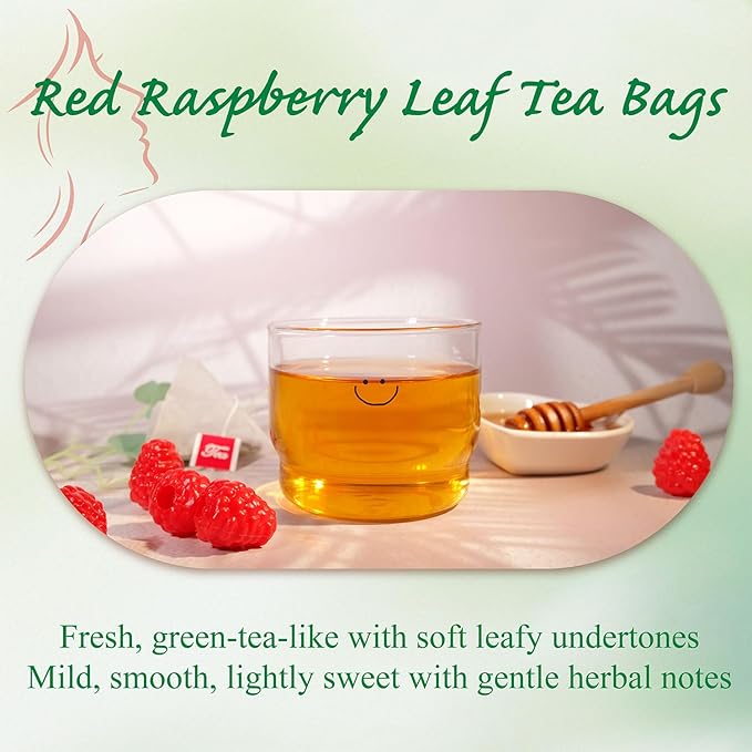 WT WEETEE Red Raspberry Leaf Tea Bags, 60 Count Corn Fibre, Pure Cut & Sifted Raspberry Leaves, No Sugar, No Caffeine, Natural Pregnancy Tea