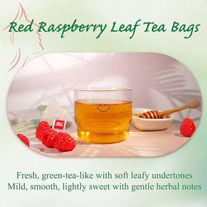 WT WEETEE Red Raspberry Leaf Tea Bags, 60 Count Corn Fibre, Pure Cut & Sifted Raspberry Leaves, No Sugar, No Caffeine, Natural Pregnancy Tea