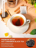 Load image into Gallery viewer, TeeLux Decaf Hot Cinnamon Black Tea, Decaffeinated Black Tea with Cinnamon, Clove, Spicy &amp; Sweet Flavor, 100 Count