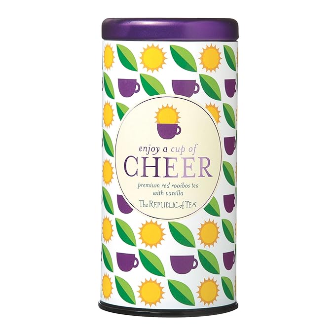 The Republic of Tea Enjoy A Cup Of Cheer Tea, 36 Tea Bags, Gourmet Tea, Red Rooibos Vanilla Tea Gift