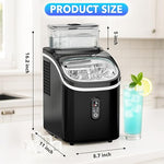 Load image into Gallery viewer, Ice Maker Countertop, 16Pcs Ready in 13 Mins, 33lbs/24H, Portable Ice Cube Maker with External Water Tank, Basket &amp; Scoop, Self-Cleaning, Portable Ice Maker Machine for Home/Kitchen/Office (Black)