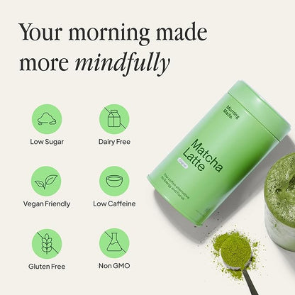 Morning Made Original Ceremonial Grade Matcha Powder | 8.46oz (240g) Resealable Tin | 60 Servings Premium Japanese Green Tea | Sweetened with Organic Sugar | Rich in Antioxidants & Energy Boosting