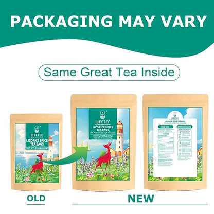 WT WEETEE Licorice Spice Herbal Tea Bags, 2g x 80 Counts, Sweet with Warming Spices Tea Includes Licorice Root, Ginger, Clove, Cinnamon & More, Natural Caffeine-free