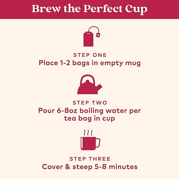 ORGANIC INDIA Tulsi Cinnamon Rose Tea - Tulsi Rose Tea Bags, Cinnamon Tea Bags w/Holy Basil, Chamomile, Caffeine Free - 18 Infusion Bags, 3 Pack