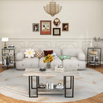 Load image into Gallery viewer, Lamerge Coffee Table Set of 3,Rectangle Coffee Table&amp;2 Accent Table,Faux Marble Tabletop,3 Piece Living Room Table Sets with Multi Tier Storage, for Small Space, Apartment, Gray