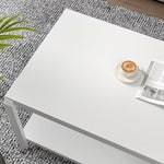 Load image into Gallery viewer, EXCEFUR White Coffee Table with Storage, Modern Center Table for Living Room, Rustic Wood and Metal Cocktail Tables, White Oak