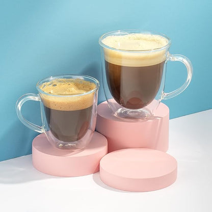 JoyJolt Serene Double Walled Insulated Glasses Coffee Mug (Set of 2) 13.5 Ounces