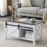 Load image into Gallery viewer, VINGLI 36" Coffee Table with Lifting top, Farmhouse Coffe Table with Storage, Small Lift Top Coffee Tables for Living Room, Rectangular Wood Center Table for Home Decor, White Oak