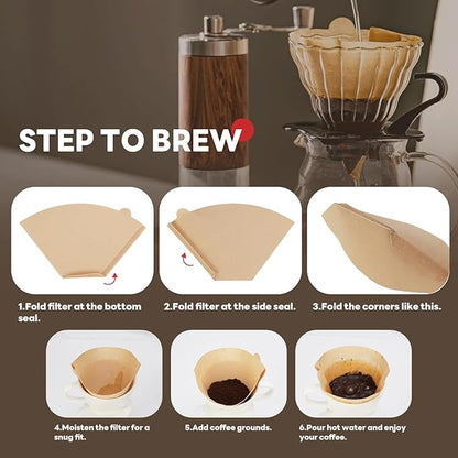 Disposable Coffee Filters #4 100 Pcs, Unbleached Cone Coffee Filters for Ninja Coffee Maker and Cuisinart Coffee Maker, 8-12 Cup