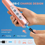 Load image into Gallery viewer, YUSWKO Rose Gold Handheld Milk Frother Wand for Coffee, Rechargeable Electric Whisk with 3 Heads 3 Speeds Drink Mixer Coffee Frother For Latte, Cappuccino, Hot Chocolate, Egg