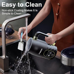 Load image into Gallery viewer, Milk Frother with LED Touchscreen &amp; Temp Display, 4-in-1 Electric Milk Steamer for Hot &amp; Cold Foam, Adjustable Temperature, Silent Frothing, Non-Stick Coating for Coffee, Latte, Hot Chocolate