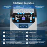 Load image into Gallery viewer, Commercial Ice Maker Machine 100Lbs/24H with 2 Water Inlet Modes, 36Pcs Ice Cubes in 8-15 Mins, Stainless Steel Under Counter/Freestanding Ice Machine with 24Lbs Storage Bin for Home/Shop/Office/Bar