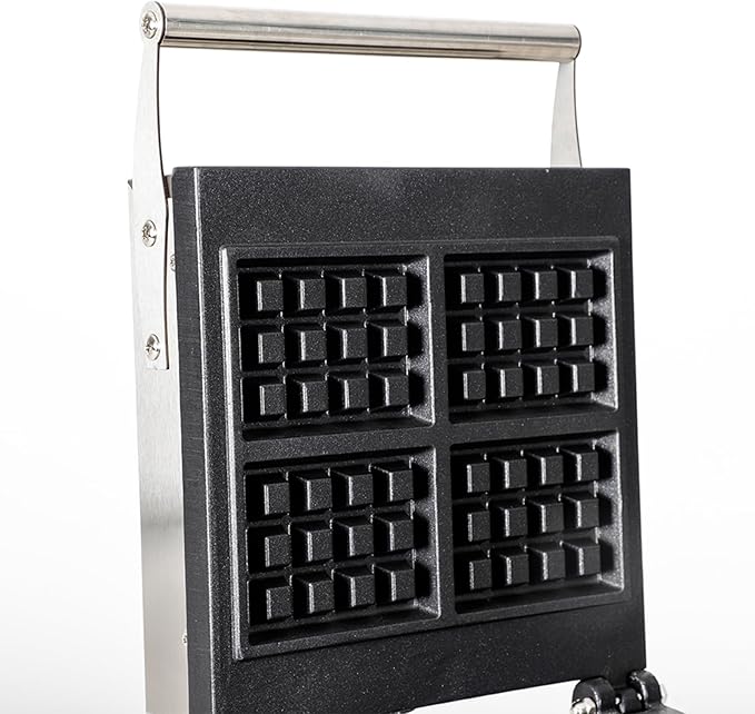 Commercial Square Waffle Maker, 110V Belgian Waffle Maker Iron, 2 Square-Shaped Waffles,Non-Stick Teflon Coating,50-300℃/122-572℉ Adjustable