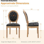 Load image into Gallery viewer, French Country Dining Chairs Set of 2, Vintage Wooden Dining Chairs with PU Leather Upholstered Tufted Seat,Solid Wood Legs&amp;Frame, Farmhouse Kitchen&amp;Living Room Chairs(Black,2 Pcs)