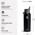 Load image into Gallery viewer, Hydro Flask Water Bottle - Insulated Stainless Steel - Wide Straw Lid, Non Spill, Leakproof in 40 Oz Oat Tan