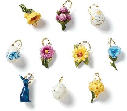 Lenox 893393 Floral Easter 10-Piece Ornament Set, Spring Home Decor