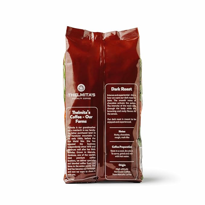 2.25 lbs — Dark Roast — 3 bags — Dark Roast, Honduran Coffee, Whole Bean — Single Origin, Single Estate, Specialty Beans — Intense Flavor with Rich Creamy, Nutty, Smooth Chocolate Notes and Low-Acid — Freshly Roasted, Yearly Harvested